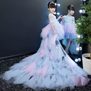 Cô gái đám cưới trẻ em người mẫu trình diễn trang phục dạ hội váy công chúa váy piano nhỏ chủ trang phục kéo dài mùa hè siêu dài - Váy trẻ em