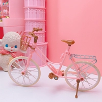 Hồng mô phỏng xe đạp hình dạng trang trí nhà dễ thương màu hồng xe đạp máy tính để bàn chụp đạo cụ đồ trang trí đồ dcor bàn học