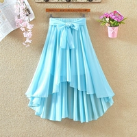 Шифоновая длинная юбка, милое модное пляжное платье, коллекция 2022, в корейском стиле, средней длины