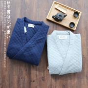 Dịch vụ nam tại nhà quần dài tay cotton kimono Nhật Bản đồ ngủ mùa thu và mùa đông áo len cotton không gian