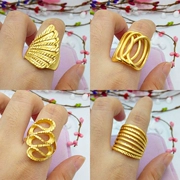 Mới Nhật Bản và Hàn Quốc giả vàng 3D nhẫn vàng nữ bầu không khí đồng xu euro mạ vàng ngón trỏ vàng mở trang sức điều chỉnh
